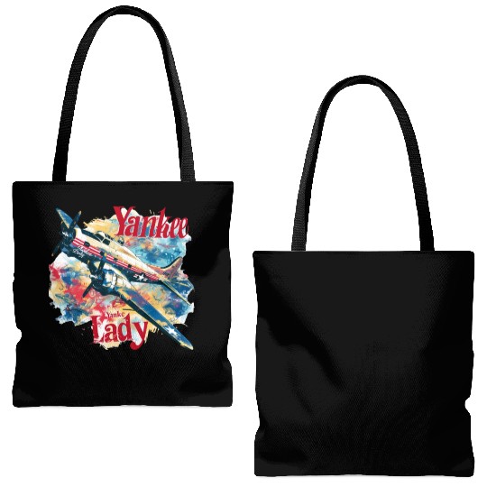 Yankee lady, b 17, bomber Tote Bags (AOP)