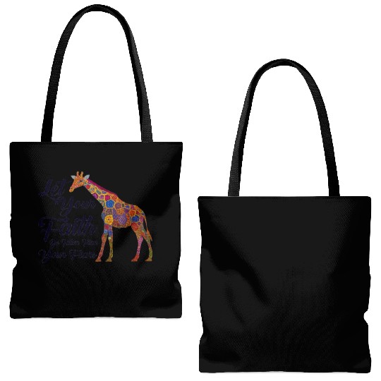 Giraffe Lover Christian Faith Bible Verse Tote Bags (AOP)