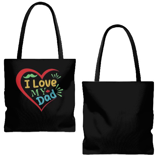 I Love My Dad Tote Bags (AOP)