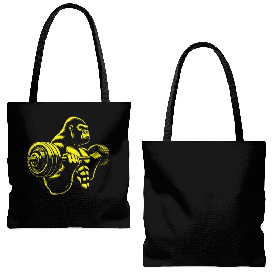 Gorilla Monkey Gym Weight Lifting Bodybuilding Tote Bags (AOP)