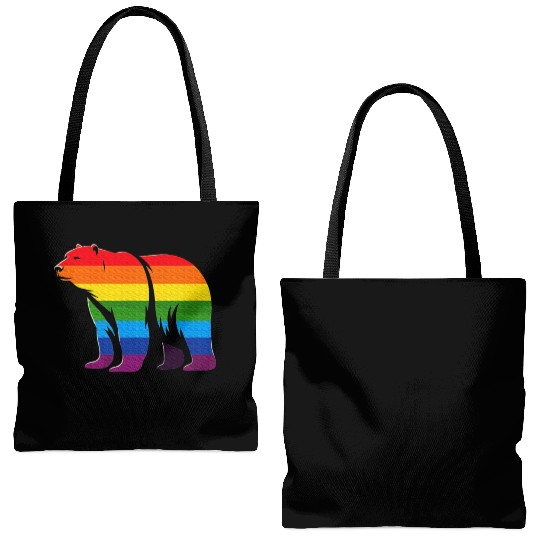 Polar Bear Rainbow LGBT Gay Pride Lesbian LGBT Tote Bags (AOP)