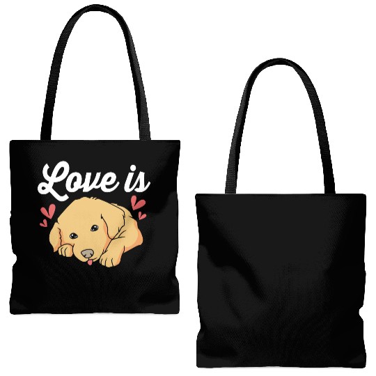 Dog Lover Pet Puppy I Love My Golden Retriever Tote Bags (AOP)