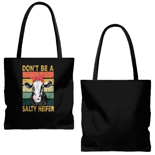 Heifer Dont Be A Salty Heifer Cow Tote Bags (AOP)