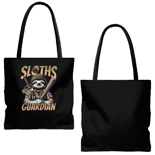 Sloth Funny Military Animal Design Tote Bags (AOP)
