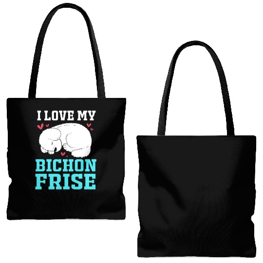 Dog Owner Pet Lover I Love My Bichon Frise Tote Bags (AOP)