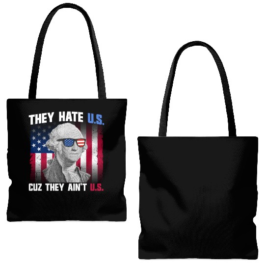 They Hate US Cuz They Ain't US George Washington Tote Bags (AOP)