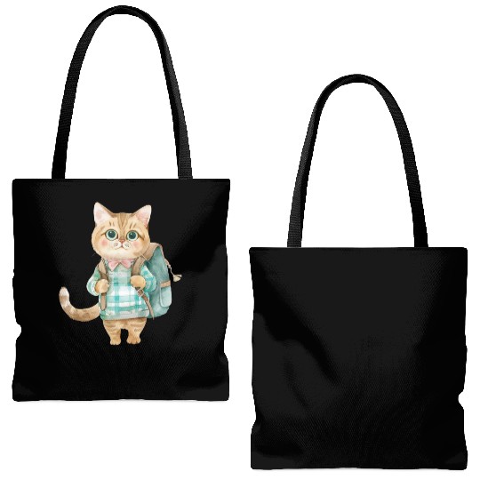Watercolor Cute School Animals, Back to School Tote Bags (AOP)