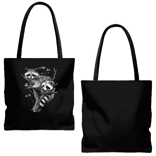 Opossum and raccoon Tote Bags (AOP)