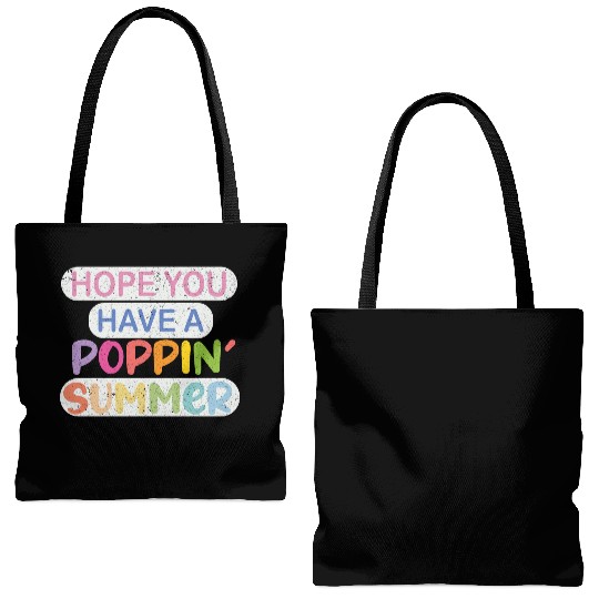 poppin into summer Bye Bye School Tote Bags (AOP)