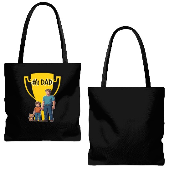 art father and son 8bits number 1 dad Tote Bags (AOP)
