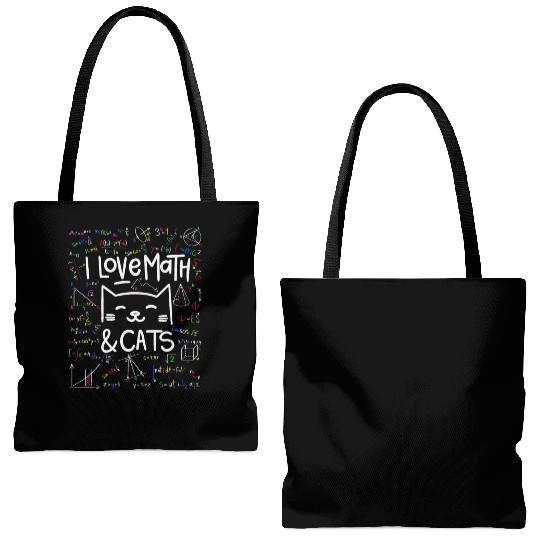 Cat Lover, Math, I Love Math And Cats, Math Lover Tote Bags (AOP)