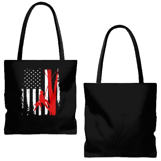 American Flag Arborist For Men Cool Tree Lover Tote Bags (AOP)
