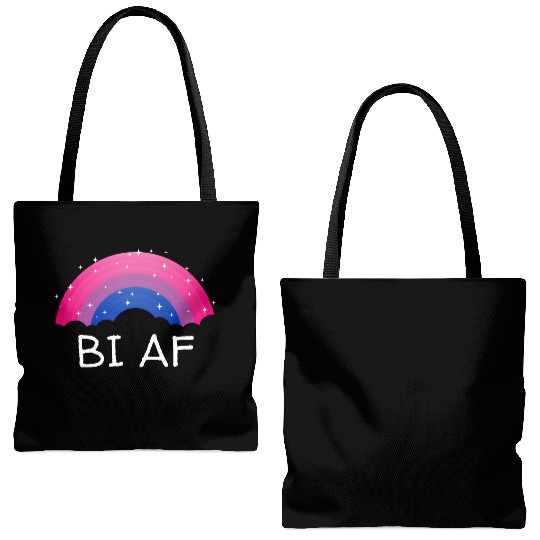 Bi AF Bisexual LGBTQ Bi Pride LGBT Funny Pride Mon Tote Bags (AOP)