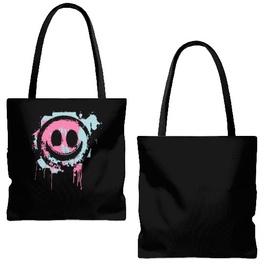 Graffiti Smiley Face - Urban Street Art Tote Bags (AOP)