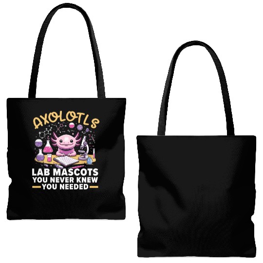 Axolotl Science Teacher Mexican Salamander Tote Bags (AOP)