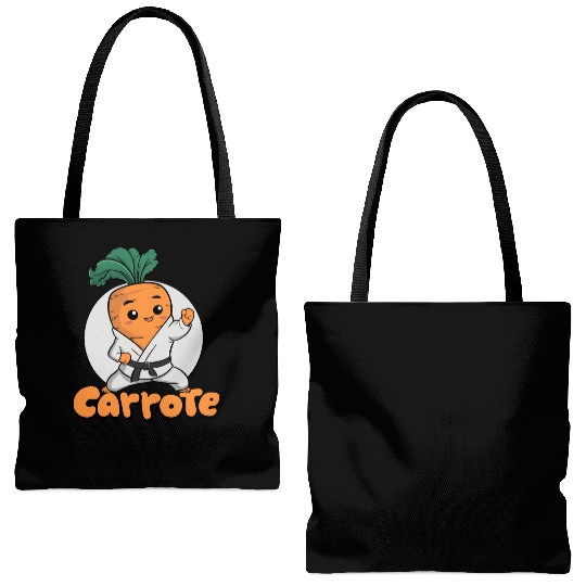 Cute Karate Carrot Design Tote Bags (AOP)