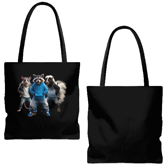 STREET CATS, RACCOON POSSUM SKUNK Tote Bags (AOP)
