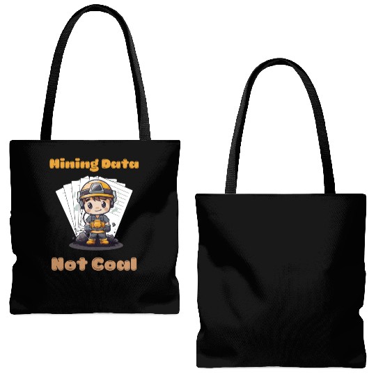 Cute Chibi Coal Miner Data Mining with Papers Illu Tote Bags (AOP)