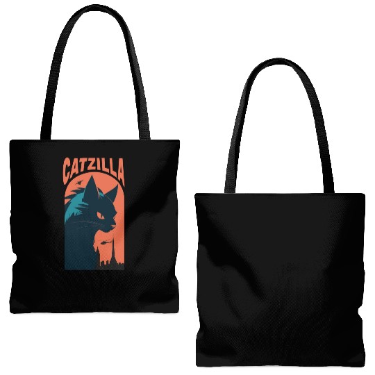 Catzilla king of Cat monster Tote Bags (AOP)