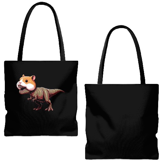 Hamster Dino T-Rex mythical creature fantasy Tote Bags (AOP)
