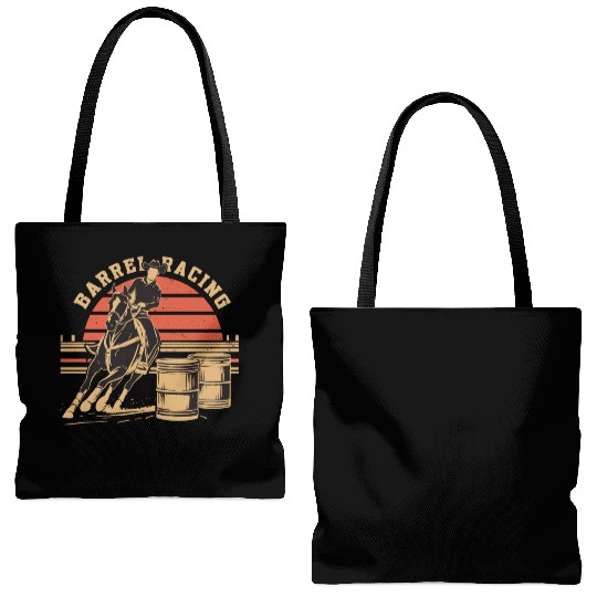 Retro Themed Barrel Racing Gifts Tote Bags (AOP)
