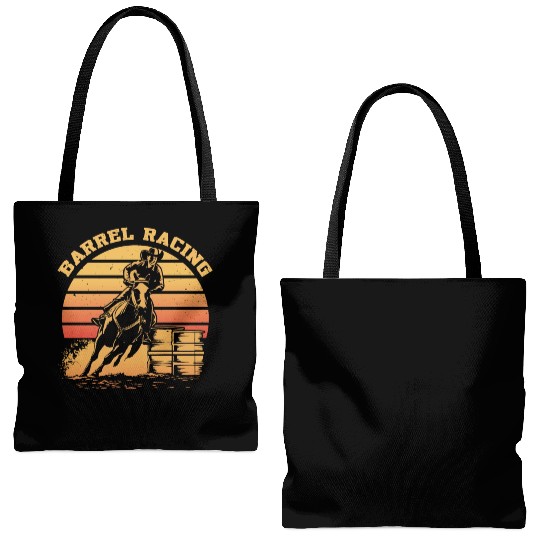 Retro Themed Barrel Racing Gifts Tote Bags (AOP)