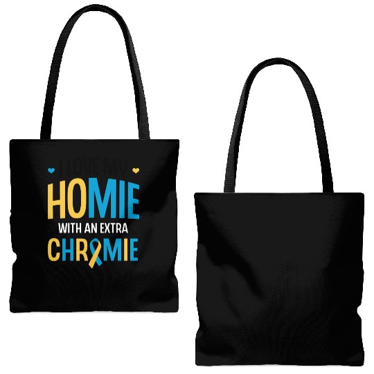 Down Syndrome Awareness I Love my Homie with Tote Bags (AOP)