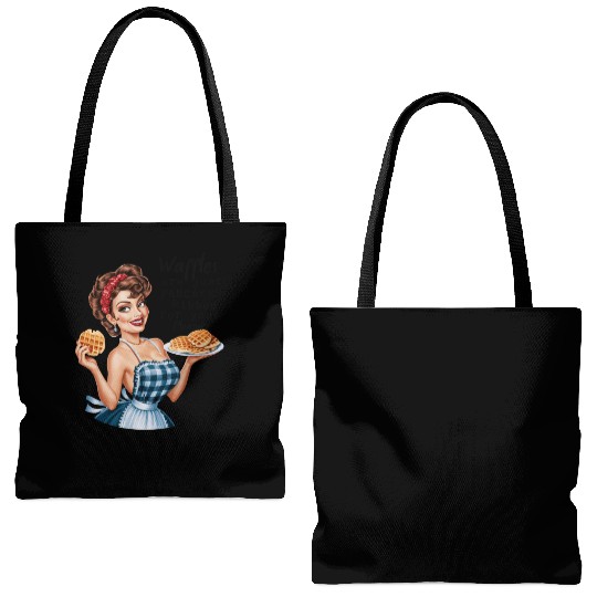 Waffle Delight: Retro Housewife Humor Tote Bags (AOP)