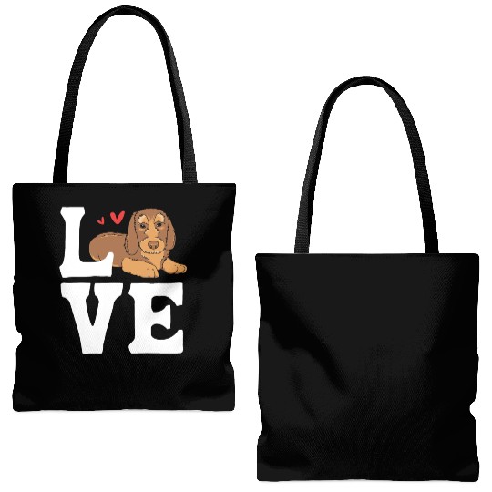 Wirehaired Dachshund Owner I Love My Dachshund Tote Bags (AOP)