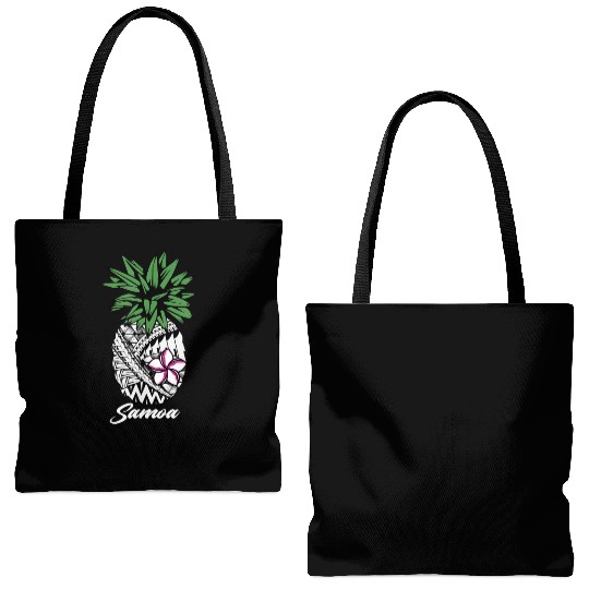 Samoa Tote Bags (AOP) Samoan tribal pineapple