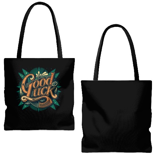 Orange and Green Good luck Graphic Tote Bags (AOP)