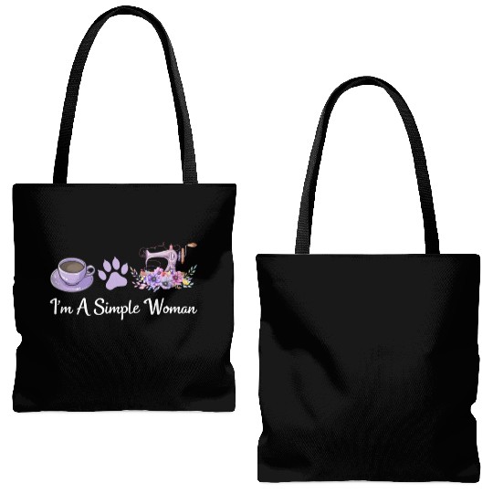 I'm A Simple Woman - Cat Lover Sewing Sewing Lover Tote Bags (AOP)