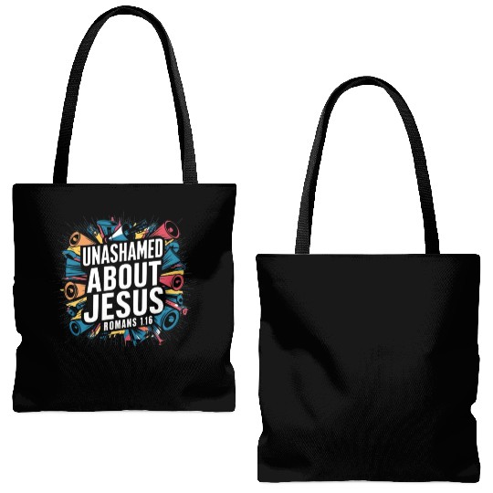 Unashamed About Jesus Tote Bags (AOP)