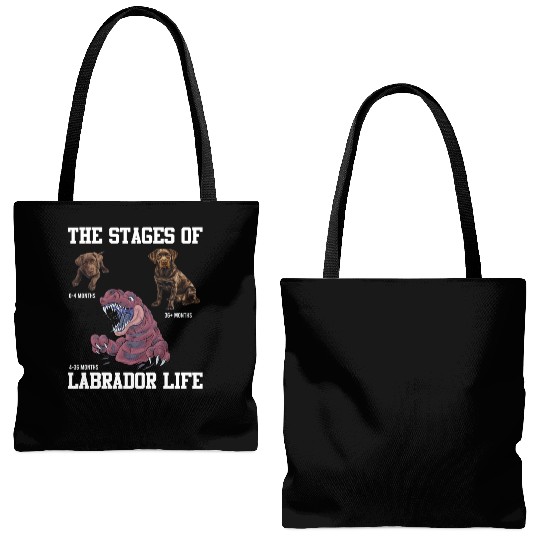 Labrador Lovers STAGES OF A LABRADOR LIFE Tote Bags (AOP)