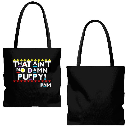 Puppy Black Sitcom Clothing Tote Bags (AOP)