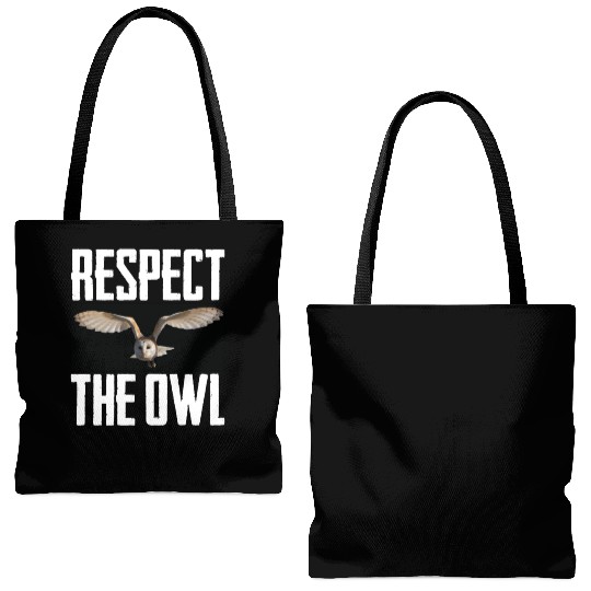 Respect The Owl Photo Cute Nocturnal Bird Lover Tote Bags (AOP)