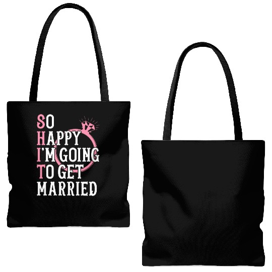Bridal Party Bride Engagement Happy Im Going To Ge Tote Bags (AOP)