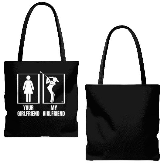 Golfing Your Girlfriend My Girlfriend Proud Tote Bags (AOP)