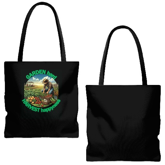 Garden Hard, Harvest Happiness: Gardener Enjoying Tote Bags (AOP)