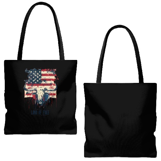 Land of the free because of the brave , 4 July Tote Bags (AOP)