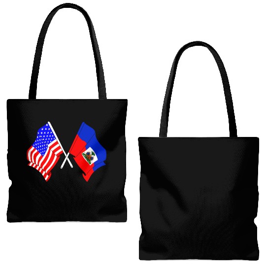USA flag USA, Haiti flag Tote Bags (AOP)