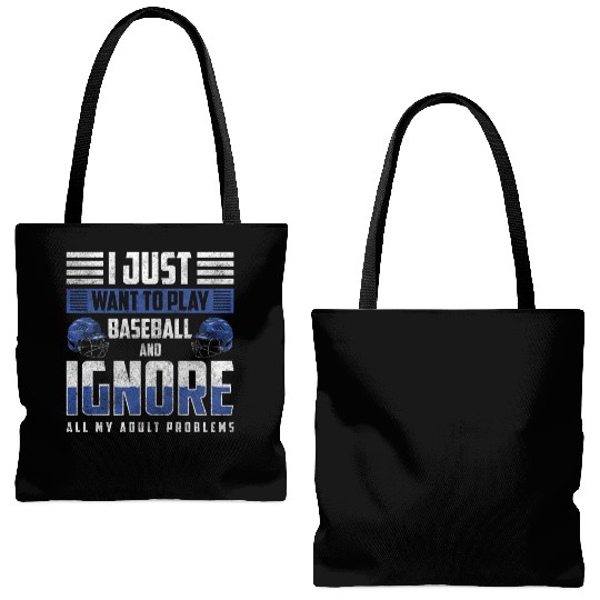 Baseball Baseball Bat America Softball Tote Bags (AOP)