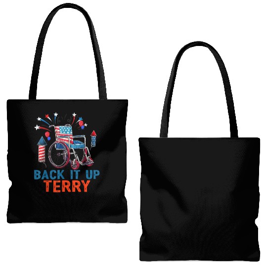 Back Terry Fireworks 4th July Tote Bags (AOP)