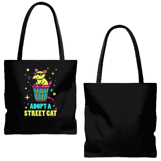 Adopt A Street Cat Possum Opossum 80s Style Tote Bags (AOP)