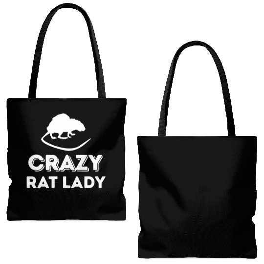 Crazy Rat Lady Tote Bags (AOP) - Funny Rodent Lovers Mouse