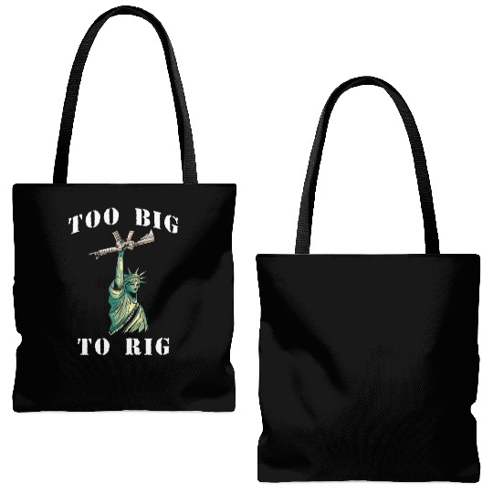 Too Big to Rig 2024 Trump Saying Trump 2024 Tote Bags (AOP)