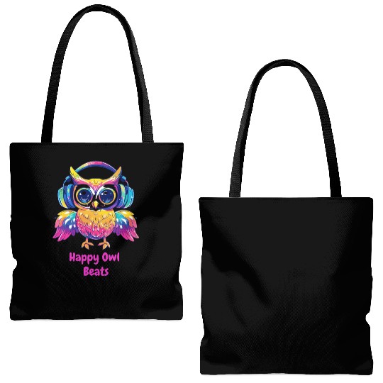 Happy Owl Beats Tote Bags (AOP)