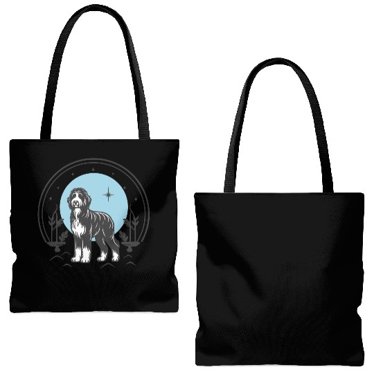 Bernedoodle Tarot Card Dog | Celestial and Starsee Tote Bags (AOP)