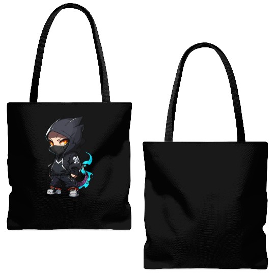 Chibi Dragon Ninja Character Tote Bags (AOP)