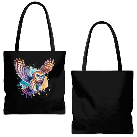 Barking Owl in Flight Tote Bags (AOP)